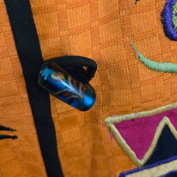 Indigo Moon Vintage Mixed Media Embroidered Patch Jacket Art To Wear Size M - Picture 3 of 6